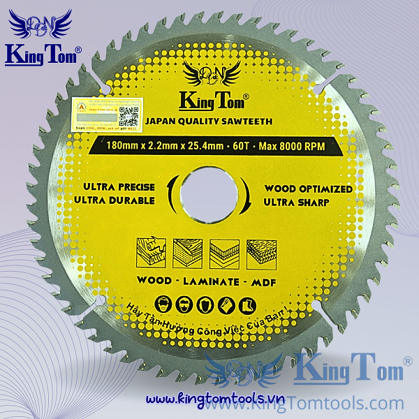 KingTom Gold Wood Saw Blade 180-60 Teeth