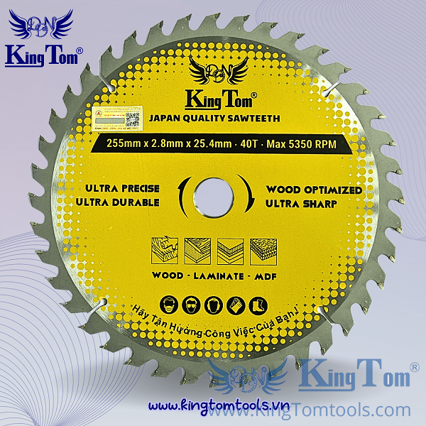 KingTom Gold Wood Saw Blade 255-40 Teeth