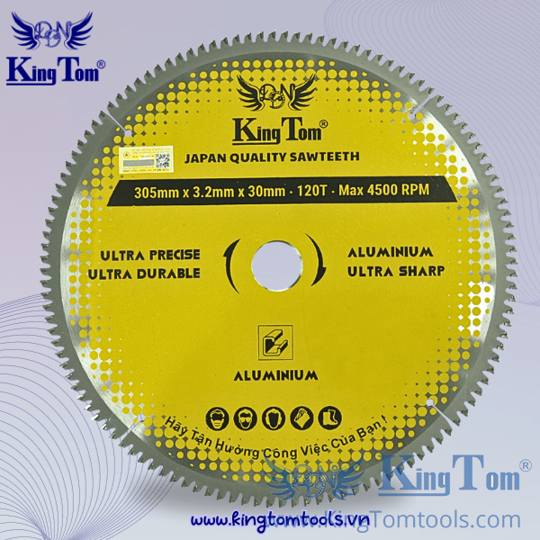 KingTom 305-120 Gold Aluminum Teeth - Wood Saw Blade With Laser Slot