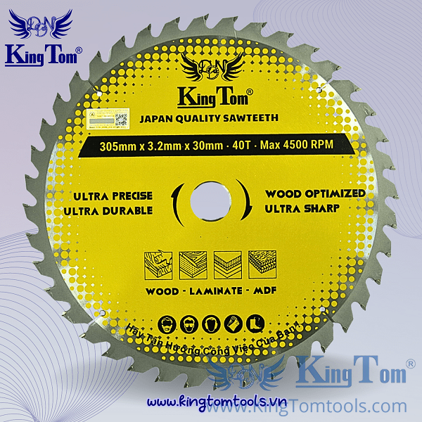 KingTom Gold Wood Saw Blade 305-40 Teeth