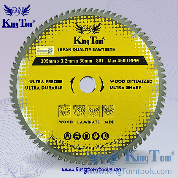 KingTom Gold Wood Saw Blade 305-80 Teeth